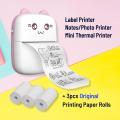 Portable Mini Thermal Printer 58mm Bluetooth Printer for printing Photo Label DIY Handcraft List Memo Notes Journal Receipt Instant Printer, Nadra-C9-Pink-Mini-3-Roll. 