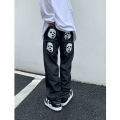Spoof Portrait Print Denim Pants Mens High Street Funny Loose Straight-leg Pants Streetwear Casual Jeans y2k Trousers Men.