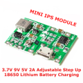 3.7V 9V 5V 2A Adjustable Step Up 18650 Lithium Battery Charging and Discharge Integrated Module. 