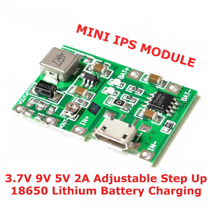 3.7V 9V 5V 2A Adjustable Step Up 18650 Lithium Battery Charging and Discharge Integrated Module