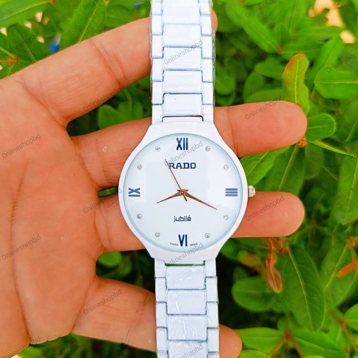 White Stainless Steel Quartz Watch for Man -White - Watch For Men ঘড়ি