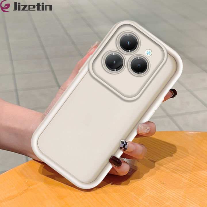 Jizetin for Infinix Hot 40 / Hot 40 Pro / Tecno Spark 20 Pro Back Cover Classical Color Ladder Camera Soft Rubber Mobile Phone Case