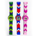 Cross-border children's building block watch + music mobile phone set puzzle assembly building block watch toy stall foreign trade. 
