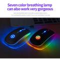 Computer Accessories Office A2-R8 Rechargeable Silent Rgb 25Mm Ultra Slim Wireless Mouse With Usb Nano Receiver. 