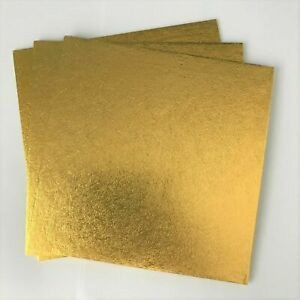 1 pound- Cake Base MDF Board (Golden) 8' INCH (Square Pack of 5)