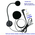 Motorcycle Helmets Intercom Mic Headset 2 Speakers 32Ω Microphone for Half-Motorcycle Helmet Elbow Plug. 