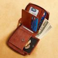 Men's Wallet Genuine Leather Purse for Men Coin Pocket Purse Short Male Card Holder Wallets Zipper Around Money Coin Purse. 