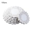 100Pcs Round Paper Lace Doilies Cake Placemat Party Wedding Baking Decoration.