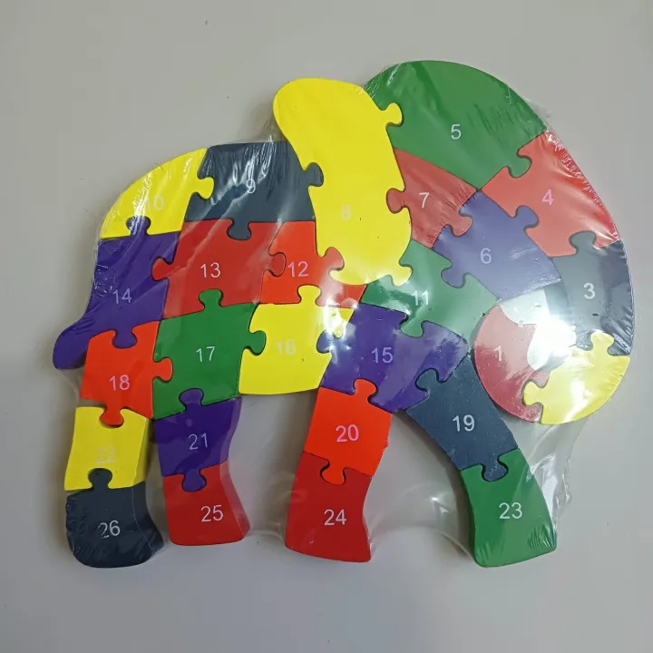 Kidlove%20Kids%20Wooden%20Puzzle%20Colorful%20Cartoon%20Animal%20Traffic%2026%20English%20Letter%20Enlightenment%20Educational%20Jigsaw%20Puzzle%20Toys-Elephant%20-%20Image%202