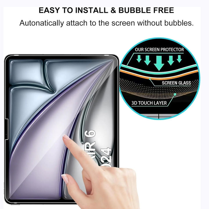 (3%20Packs)%20Tempered%20Glass%20For%20Apple%20iPad%20Air%2011%202024%206th%20Generation%20A2899%20A2900%20A2902%20Anti-Scratch%20Tablet%20Screen%20Protector%20Film%20-%20Image%203