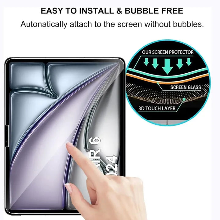 (3%20Packs)%20Tempered%20Glass%20For%20Apple%20iPad%20Air%2011%202024%206th%20Generation%20A2899%20A2900%20A2902%20Anti-Scratch%20Tablet%20Screen%20Protector%20Film%20-%20Image%203