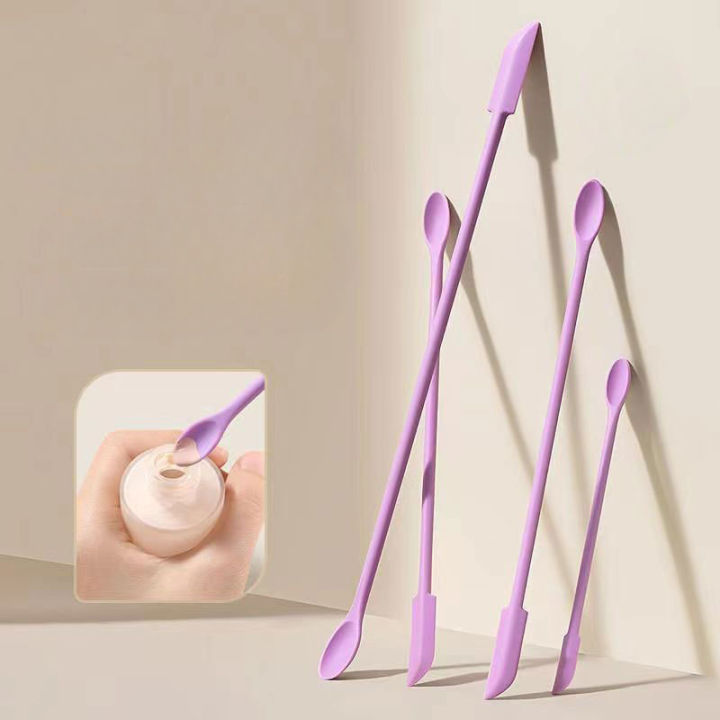 2 In 1 Silicone Scoop Scraper Set Cosmetic Liquid Foundation Face Cream Spoon Scraping Face Skin Care Tools Wholesale