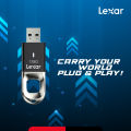 Lexar JumpDrive Fingerprint F35 128GB USB 3.0 Flash Drive with 256-bit AES Encryption - 10 Fingerprint IDs - Ultra Fast Access - Easy Set-Up. 