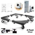 Multi-Functional Adjustable & Expandable for Fully Automatic Washing Machine,Mini Refrigerator and Fridge Base Trolley Stand with Wheels (Stainless Steel).
