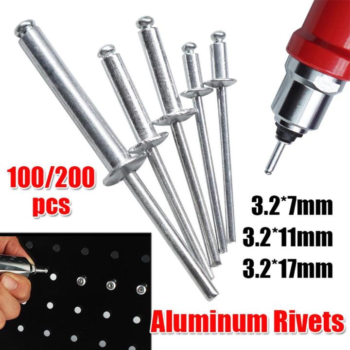 【Atoztide Store】DASI 200pcs Open Type Pulling Aluminum Rivets Mushroom ...