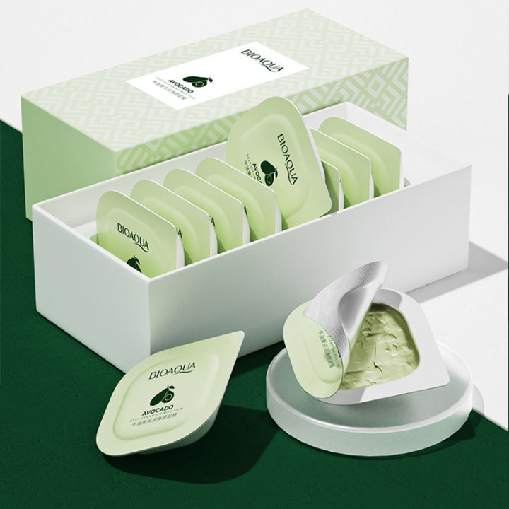 Bioaqua%208Pcs/Set%20Avocado%20Hyaluronic%20Acid%20Moisturizing%20Deep%20Cleaning%20Masks%20Mud%20Cream%20-%20Image%202