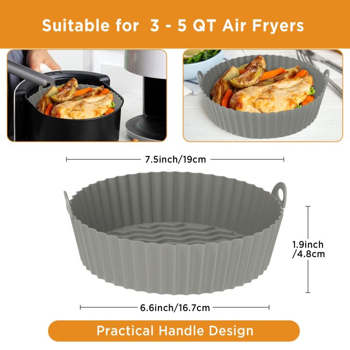Air Fryer Silicone Baking Tray grey color
