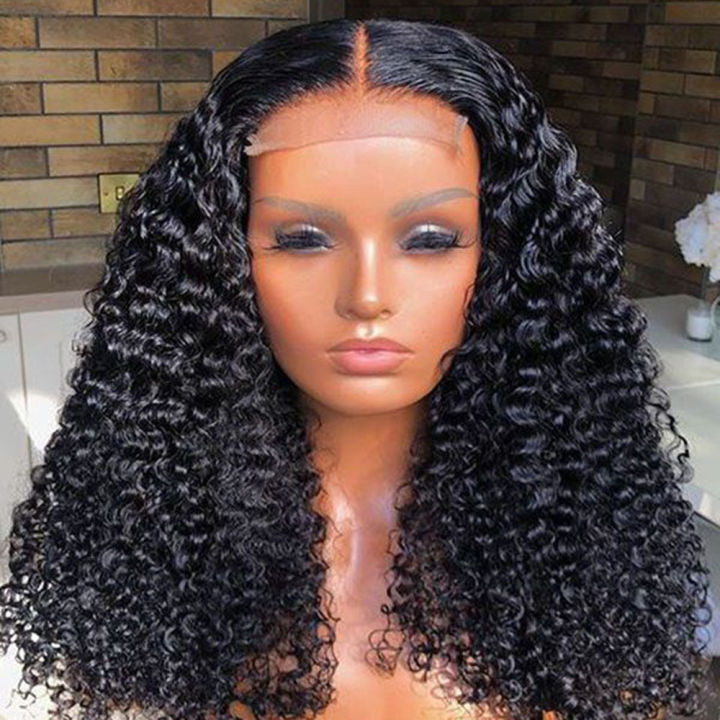 Brazilian Deep Wave Bob 13x4 Lace Frontal Human Natural Haire Short Curly 4x4 Closure Wig Preplucked Remy Hair