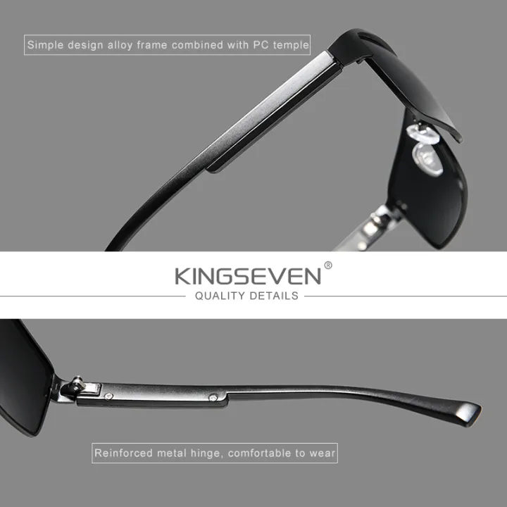 KINGSEVEN%20New%20Photochromic%20Sunglasses%20Men%20Chameleon%20Polarized%20Pilot%20Sun%20Glasses%20Driving%20Square%20Eyewear%20Men's%20Sun%20Glasses%20Male%20-%20Image%204