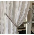 1 Pc White Sheer Curtains - Double-Layered Blackout Curtains Set Sheer Overlay Solid Room Darkening Panels for Living Room. 