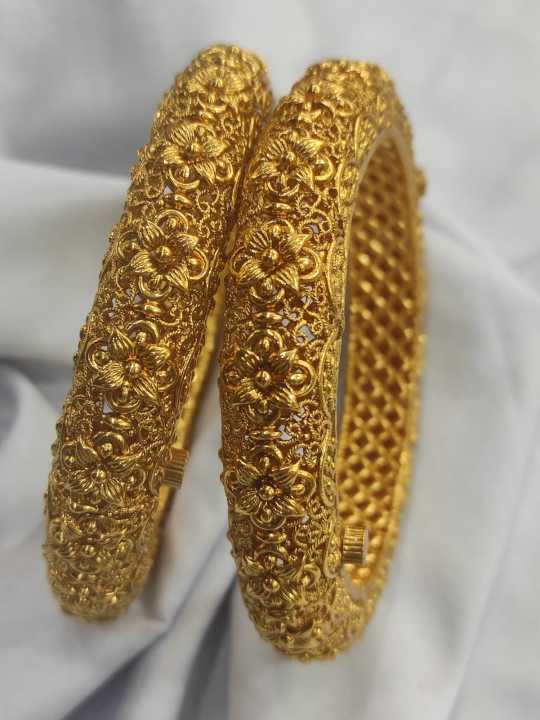 New South indian bridal traditional gold Plated bangle Kabali Bangles For  Women Curi pcs