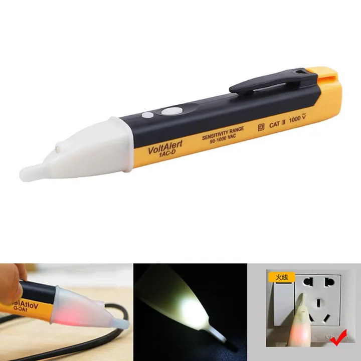 Voltage Tester Volt Alert 1AC-D 90-1000VAC Voltage Meter Non Contact Electric Voltage Power Detector Electrical Testing Induction Test Pencil Analog