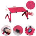 360° Adjustable Foldable Laptop PC Desk Table Vented Stand Bed Tray w/ Cooling Fan. 