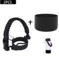 Paracord Handle Strap for Hydro Flask 2.0 Wide Mouth Water Bottles Carrier with New Safety Ring Holder, Plus one Anti-Slip Silicone Bottom Boot Cover fit 32oz and 40oz. 