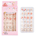 【Aesth Diary Store】（NEW）Children Press On Nails,24 Pcs Fake Nails Tips For Kids Acrylic Nails Pre-Glue Full Cover Short False Nails Cute Fingernails Yao Store. 