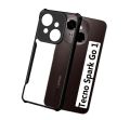 Back Cover for Tecno Spark Go1 | Camera Protection Shockproof Bumper-Edge | Acrylic Crystal Clear 360 Degree Protection TPU+PC | Transparent Eagle Back Case Cover (Black) Tecno Spark Go 1. 