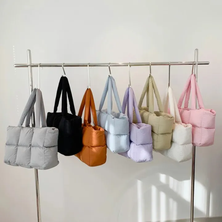 Women%20Padded%20Handbag%20Solid%20Color%20Quilted%20Puffer%20Shoulder%20Bag%20Large%20Capacity%20Soft%20Cloud%20Tote%20Bag%20Trendy%20Commuting%20Bags%20-%20Image%202