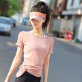 Yoga Clothes for Women Summer Thin Slightly Transparent Quick-DryingTT-shirt Workout Clothes Loose Large Size Blouse Sports Top. 