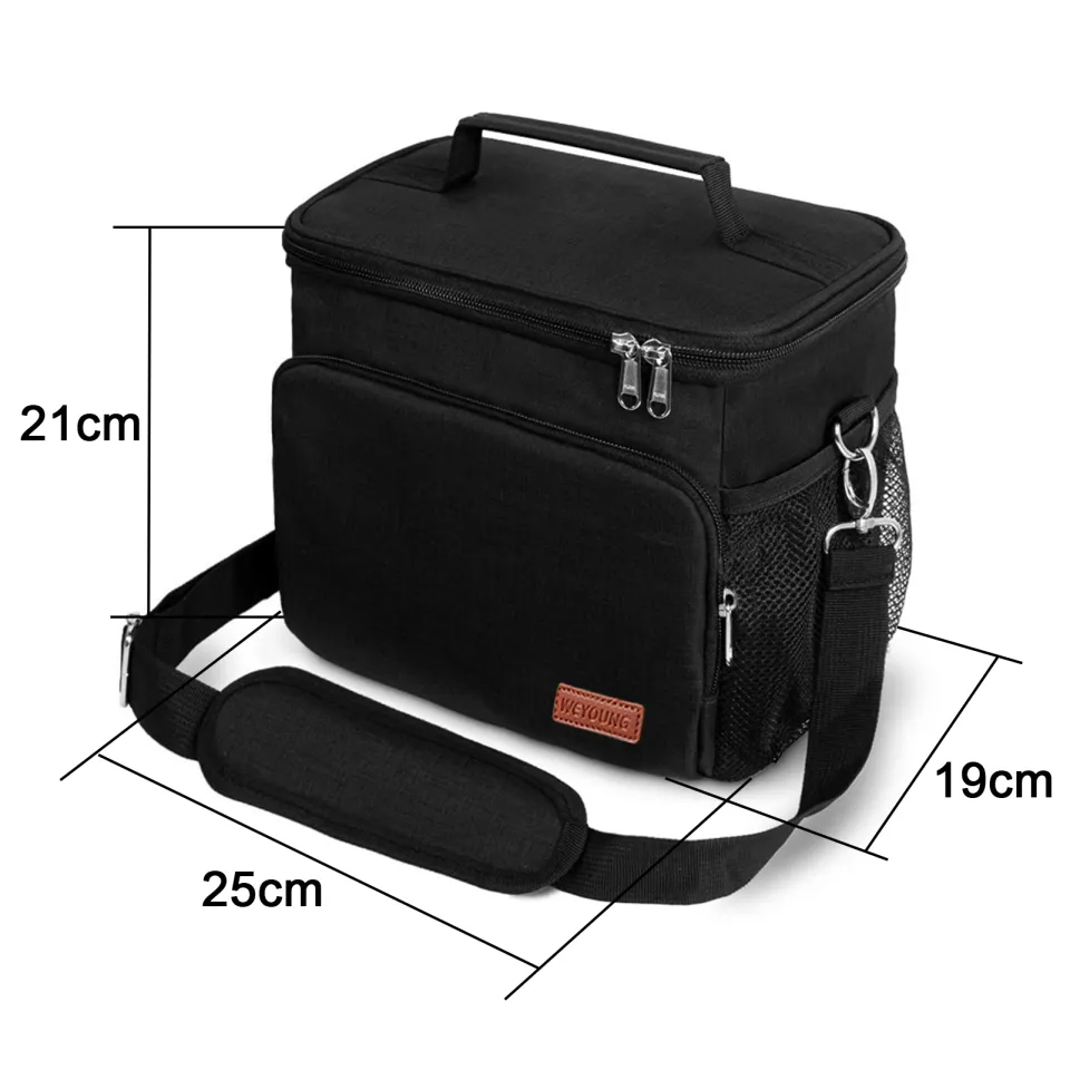 Lead-free Leakproof Insulated Lunch Bag with Adjustable Strap Bpa-free Cooler Tote for Office Picnic Hiking Beach Reusable Lunch Box for Men Women Lunch Cooler Bag
