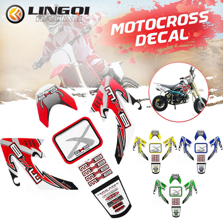 For CRF50 Body Kit Motorcycle Sticker Decal Graphics Fairing Universal Dirt Pit Bike Motocross
