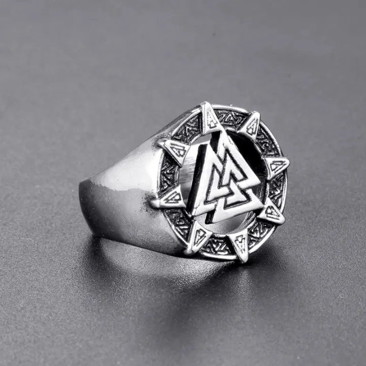 Norse%20Mythology%20Viking%20Triangle%20Logo%20Ring%20Titanium%20Steel%20Ring%20Badge%20Symbol%20Men's%20Ring%20-%20Image%207