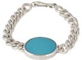 Salman Khan Turquoise Silver Bracelet-8.5 Inch - Bracelet For Men. 