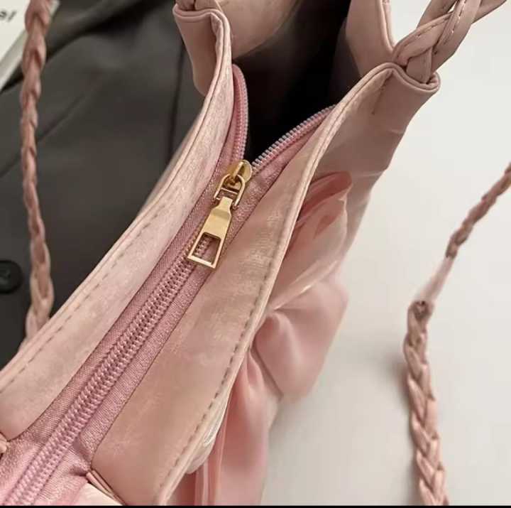Bows%20Versatile%20Casual%20Hand-held%20Tote%20Bag%20Women's%20Bag%20Simple%20Spacious%20Trendy%20Crossbody%20Bag%20Commuter%20Bag%20-%20Image%202