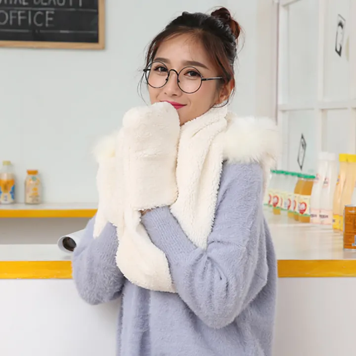 Women%20Thick%20Wool%20collar%20Hat%20Ear%20Protectors%20Warm%20Plush%20Hat%20Scarf%20Gloves%20Set%20-%20Image%206