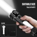 USB Charging Super Bright LED Flashlight with Safety Hammer Side Light Torch Light Portable Lantern Outdoor Adventure Lighting.