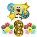 SpongeBob Birthday Party Decoration Aluminum Foil Balloon For Kid Event Supplies Disposable Tableware Banner Backdrop Gift.