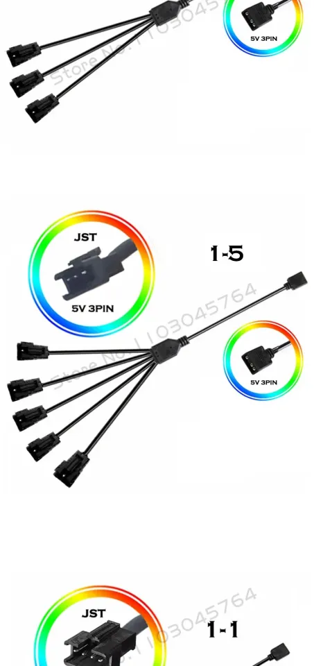 JST SM Adapter Cable RGB Transfer 4Pin 3Pin ARGB JST-3P SM3P JST