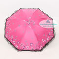 Ladies Fashionable and Elegant Anti UV Sunshade Print Border Lace Umbrella. 