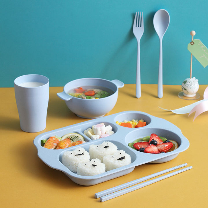 6Pcs/set%20Wheat%20Straw%20Dinnerware%20Students%20Household%20Set%20Biodegradable%20Plastic%20Unbreakable%20Dinnerware%20Tableware%20Plates%20for%20Children%20-%20Image%203
