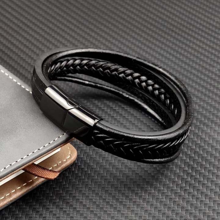 Leather%20Bracelet%20Men%20Stainless%20Steel%20Top%20Quality%20Jewelry%20Male%20Black%20Braided%20Fashion%20-%20Image%204