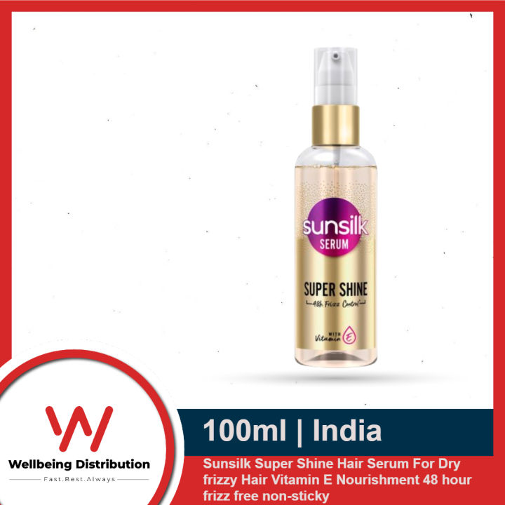 Sunsilk Super Shine Hair Serum 100ml For Dry Frizzy Hair Vitamin E Nourishment 48 hour Frizz Free Non-sticky