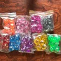 105/70/49/35/21/7Pcs DND Dice Set with Pouch D4-D20 Transparent Polyhedral Effect for DND RPG Role Playing Table Board Games. 