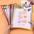 1/3PCS Reusable Transparent Document Storage Pouch Waterproof Erasable Hanging PVC File Bags.