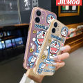 JIUMOO Case For vivo V25 5G V25 Pro 5G V25E X80 Lite S15 Pro 5G Case Cartoon Doraemon Pattern Shockproof Luxury Plating Phone Cases Square Edge Soft Silicone Case Full Cover Camera Lens Protection Shell. 