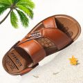 Summer Men Leather Sandals Classic Mens Shoes Beach Slippers Soft Sandals Male Roman Sandal Comfortable Outdoor Walking Footwear.