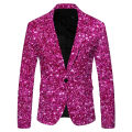 Shiny Sequin Suit Jacket Men'S Stage Performance Coat Blue Red Purple Blazers V-Neck Nightclub Tuxedo Wearhouse.